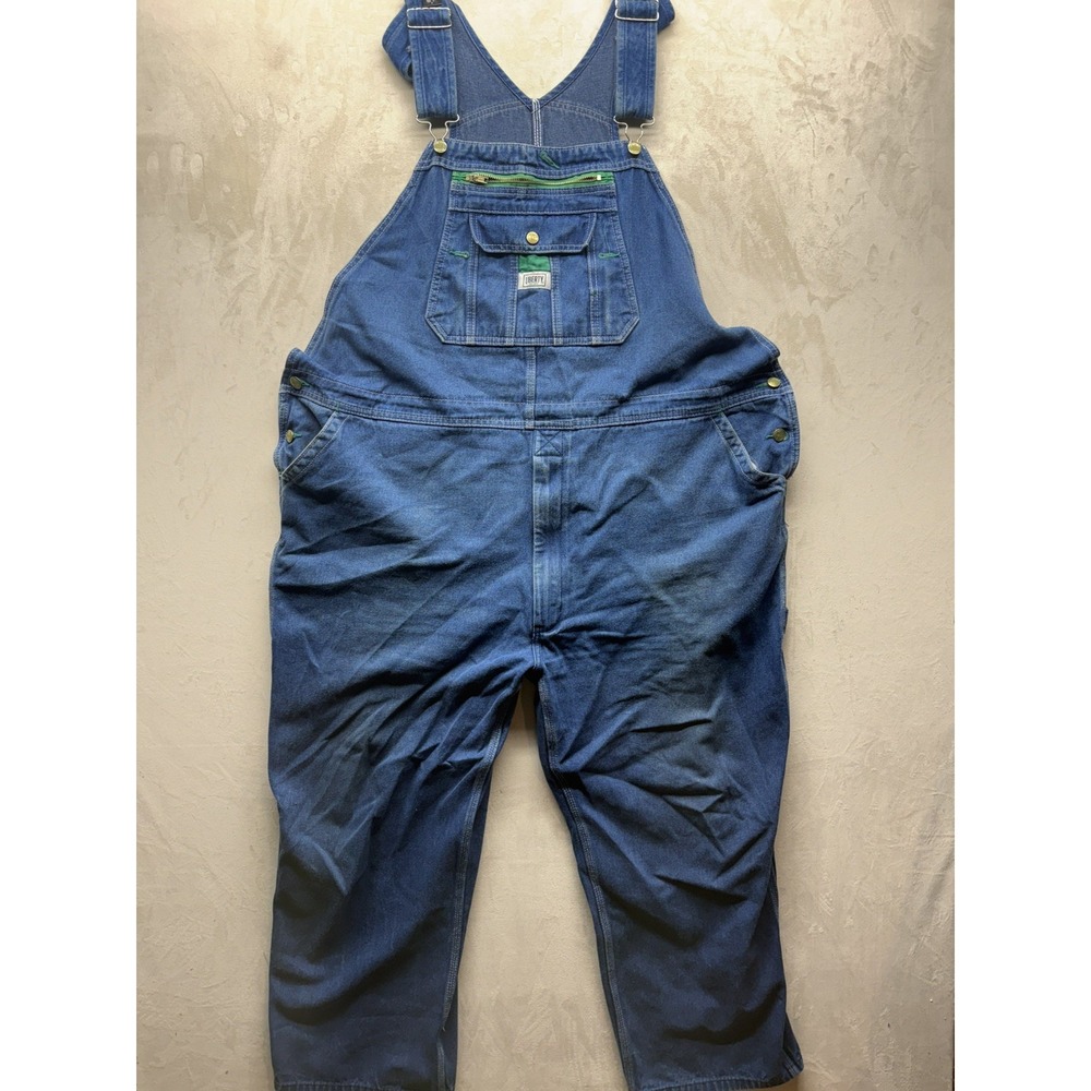 Liberty Bib Overalls Men 44x30 Extra Large Blue Denim Carpenter Workwear Utility
